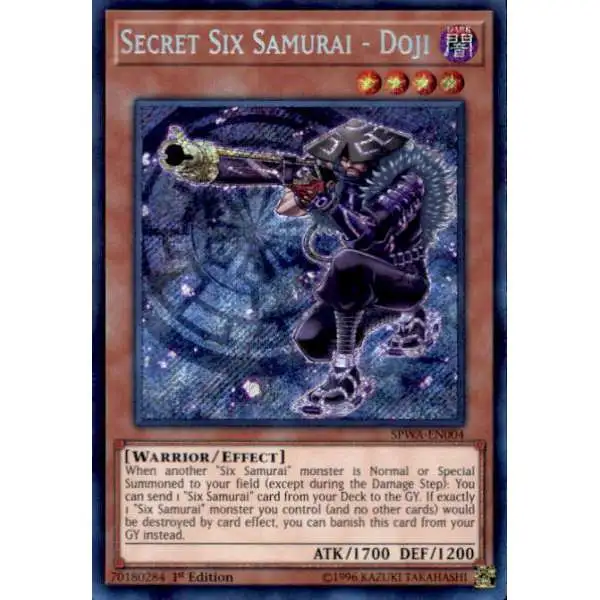 YuGiOh Spirit Warriors Secret Rare Secret Six Samurai - Doji SPWA-EN004