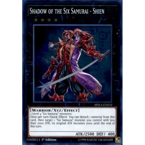 YuGiOh Spirit Warriors Super Rare Shadow of the Six Samurai - Shien SPWA-EN012