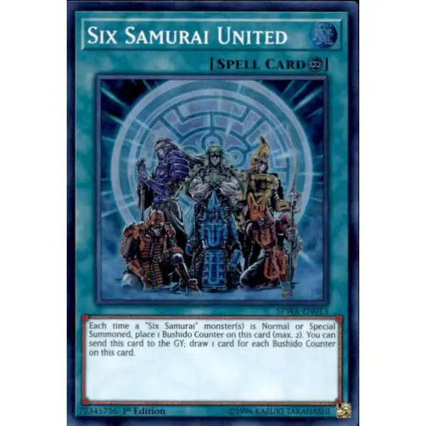 YuGiOh Spirit Warriors Super Rare Six Samurai United SPWA-EN013