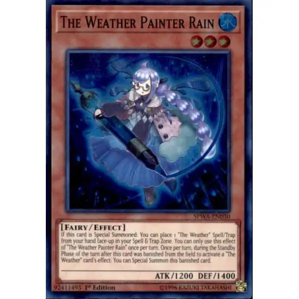 YuGiOh Spirit Warriors Super Rare The Weather Painter Rain SPWA-EN030