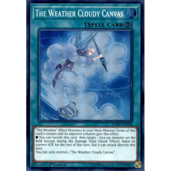 YuGiOh Spirit Warriors Super Rare The Weather Cloudy Canvas SPWA-EN038