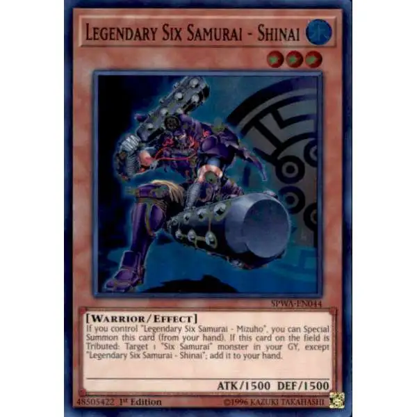 YuGiOh Spirit Warriors Super Rare Legendary Six Samurai - Shinai SPWA-EN044