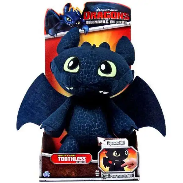 How to Train Your Dragon Defenders of Berk Toothless 12-Inch Plush [Squeeze & Growl]