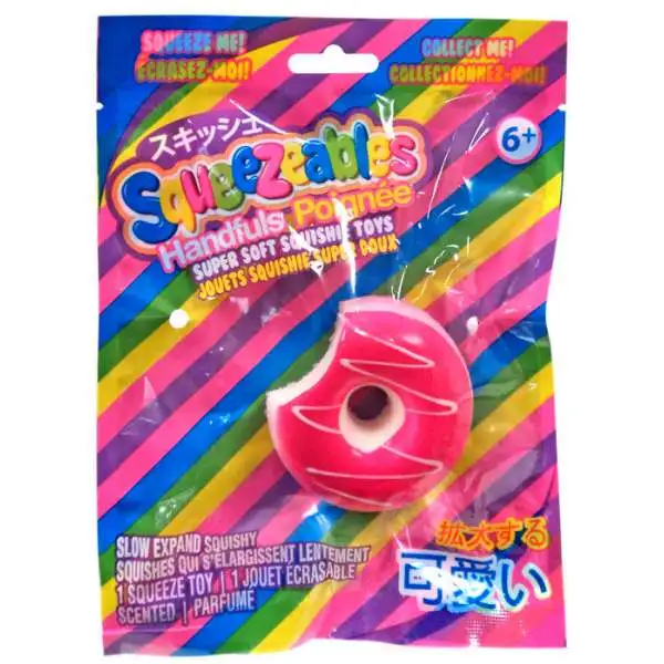 Squeezeables Handfuls Pink Donut Squeeze Toy