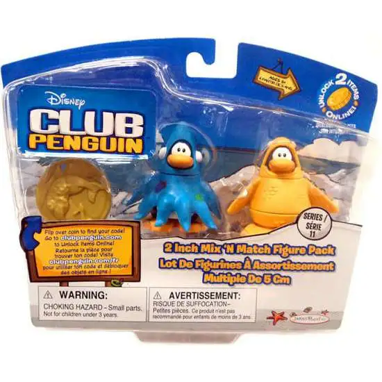 Club Penguin Mix 'N Match Series 11 Squidzoid & 12th Fish Mini Figure Set