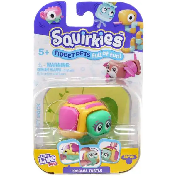 Little Live Pets Squirkies Toggles Turtle Figure [Yellow, Pink & Green]