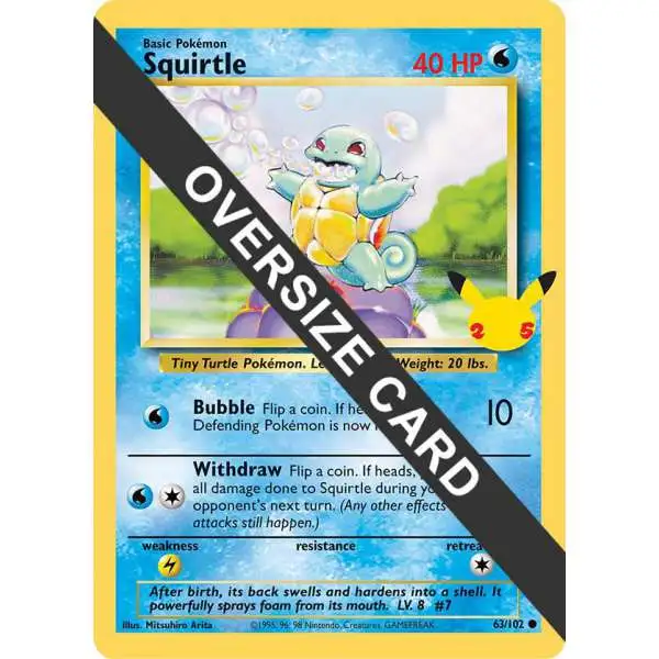 Pokemon Promo Squirtle #63 [Oversized]