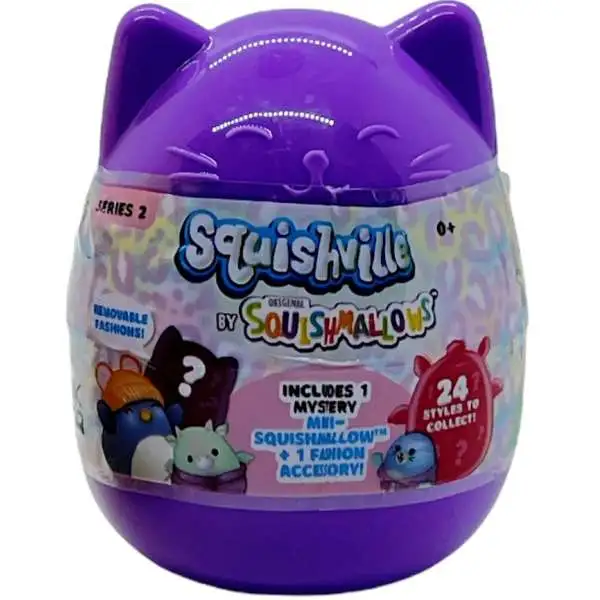  Squishville by Original Squishmallows Play and Display Storage  - Four 2-Inch Plush Included - Big Foot, Axolotl, Parrot, Chameleon - Hang  or Stand Display Case -  Exclusive : Toys & Games