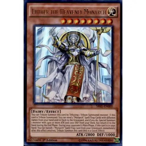 YuGiOh Emperor of Darkness Structure Deck Ultra Rare Ehther the Heavenly Monarch SR01-EN000