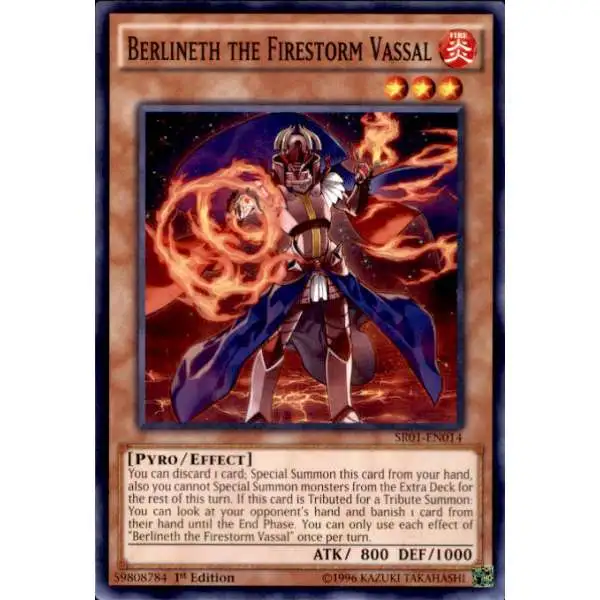 YuGiOh Emperor of Darkness Structure Deck Common Berlineth the Firestorm Vassal SR01-EN014