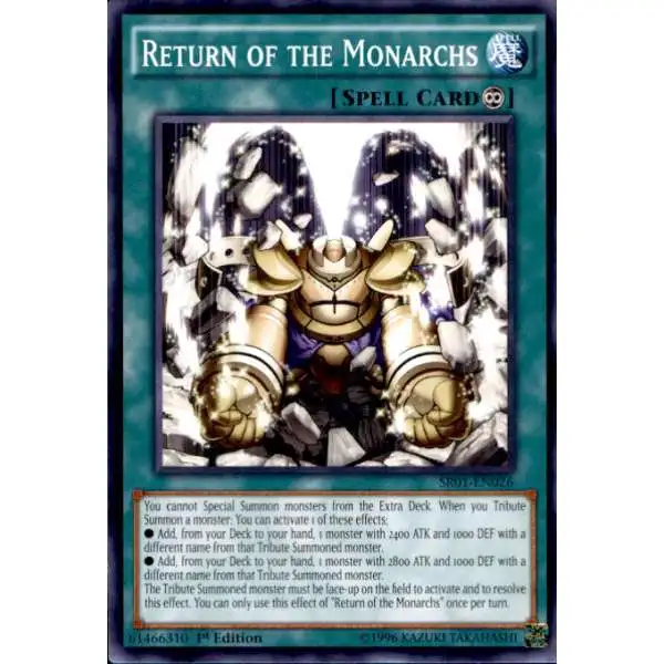 YuGiOh Emperor of Darkness Structure Deck Common Return of the Monarchs SR01-EN026