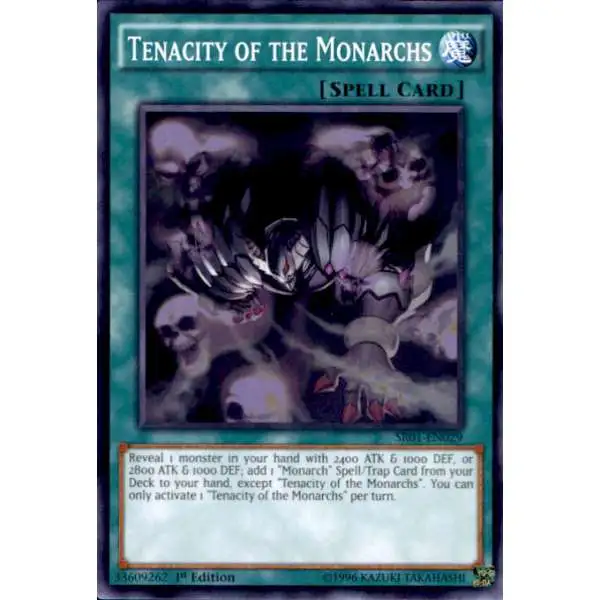 YuGiOh Emperor of Darkness Structure Deck Common Tenacity of the Monarchs SR01-EN029