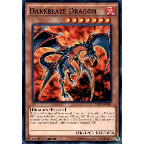 YuGiOh Rise of the True Dragons Structure Deck Common Darkblaze Dragon SR02-EN006