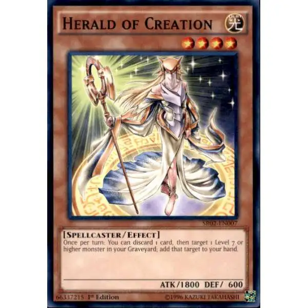 YuGiOh Rise of the True Dragons Structure Deck Common Herald of Creation SR02-EN007