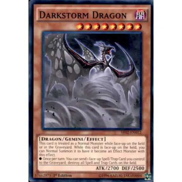 YuGiOh Rise of the True Dragons Structure Deck Common Darkstorm Dragon SR02-EN012