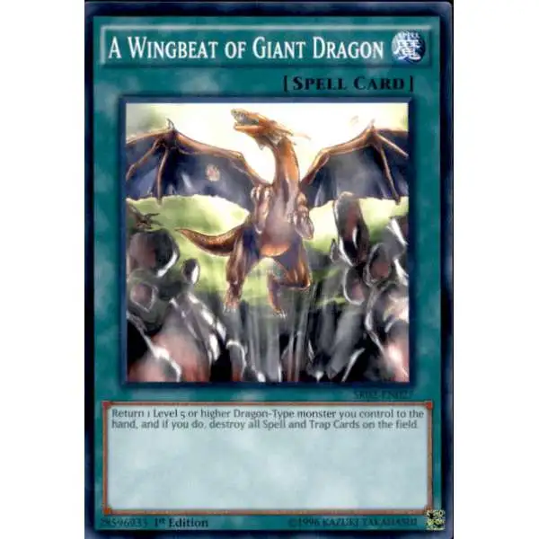 YuGiOh Rise of the True Dragons Structure Deck Common A Wingbeat of Giant Dragon SR02-EN027