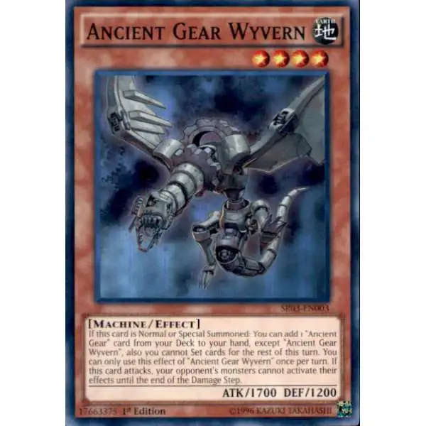 YuGiOh Machine Reactor Structure Deck Super Rare Ancient Gear Wyvern SR03-EN003