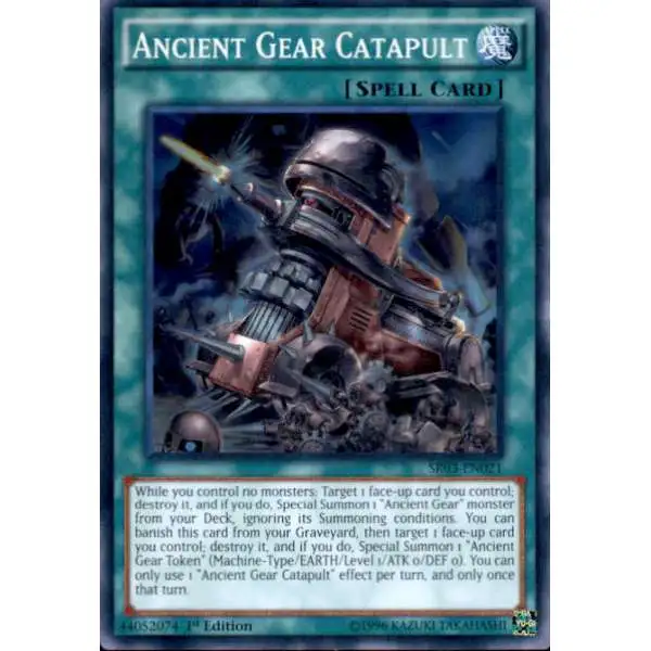 YuGiOh Machine Reactor Structure Deck Super Rare Ancient Gear Catapult SR03-EN021