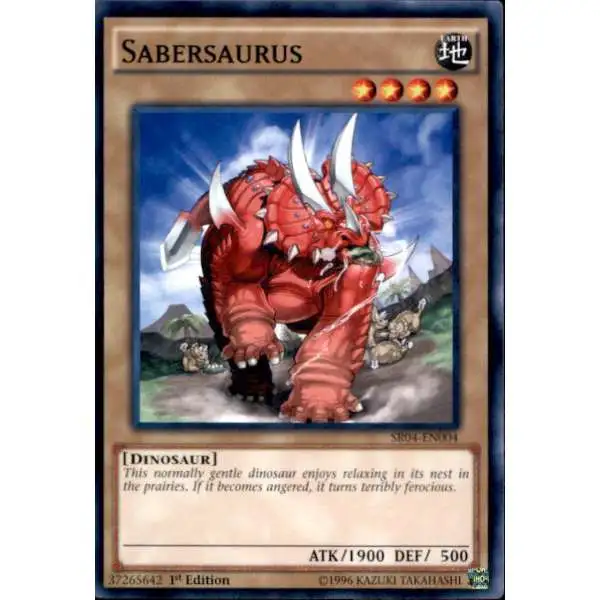 YuGiOh Dinosmasher's Fury Structure Deck Common Sabersaurus SR04-EN004