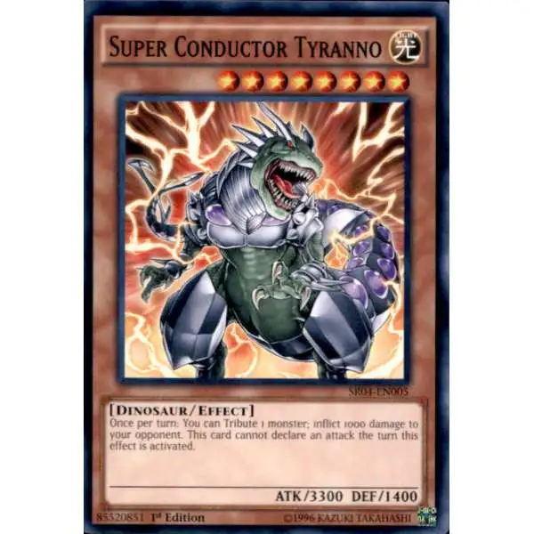 YuGiOh Dinosmasher's Fury Structure Deck Common Super Conductor Tyranno SR04-EN005