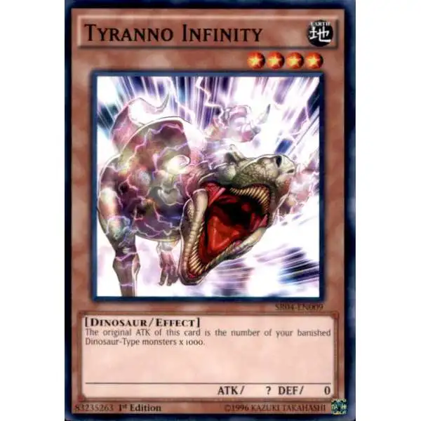YuGiOh Dinosmasher's Fury Structure Deck Common Tyranno Infinity SR04-EN009