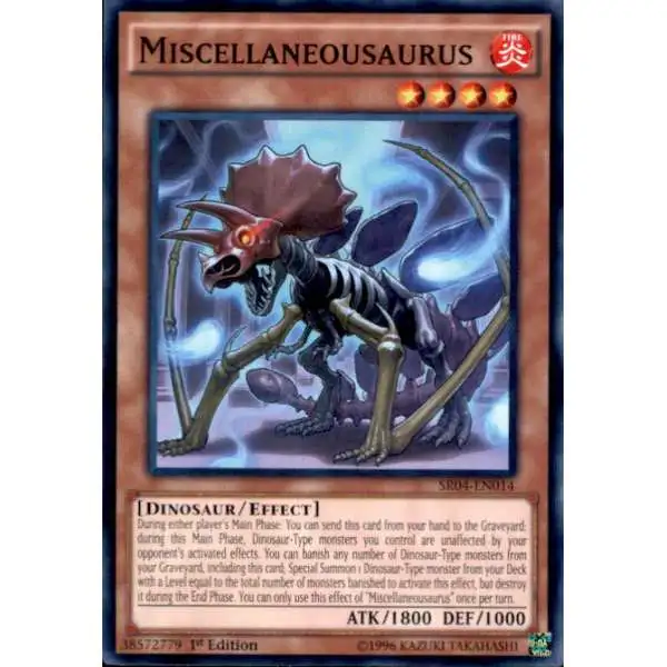 YuGiOh Dinosmasher's Fury Structure Deck Common Miscellaneousaurus SR04-EN014
