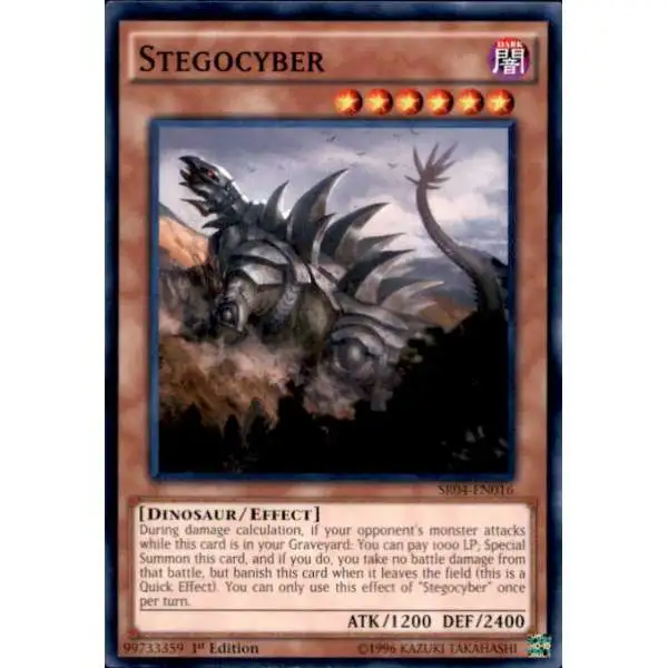 YuGiOh Dinosmasher's Fury Structure Deck Common Stegocyber SR04-EN016