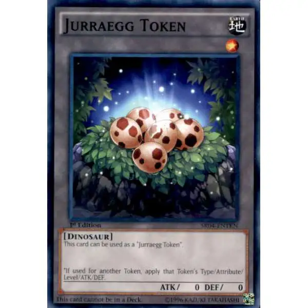 YuGiOh Dinosmasher's Fury Structure Deck Common Jurraegg Token SR04-ENTKN