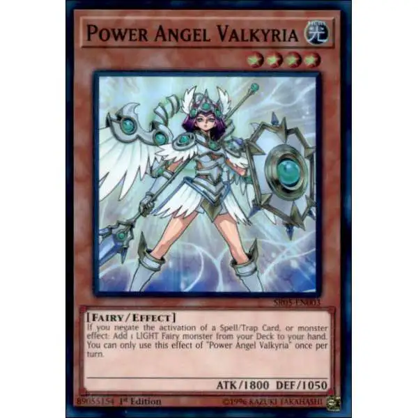 YuGiOh Wave of Light Structure Deck Super Rare Power Angel Valkyria SR05-EN003