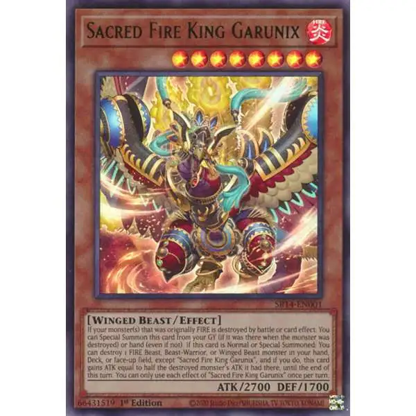 YuGiOh Structure Deck: Fire Kings Ultra Rare Sacred Fire King Garunix SR14-EN001