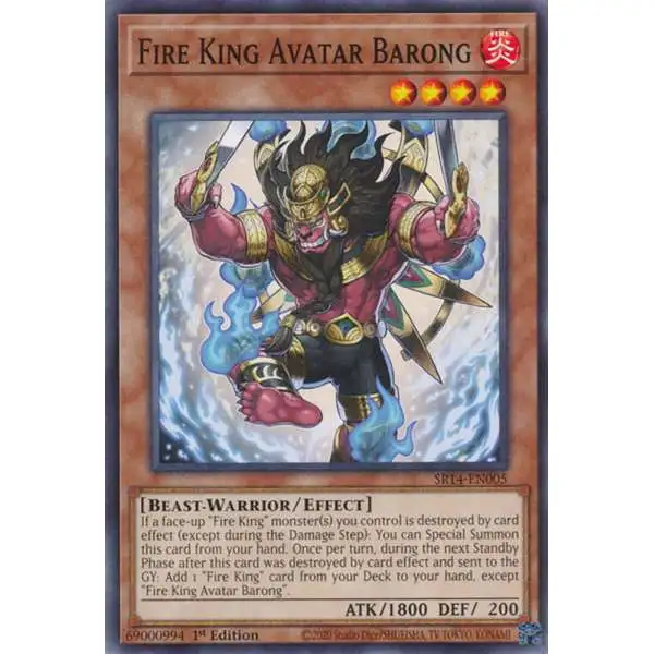 YuGiOh Trading Card Game Structure Deck: Fire Kings Common Fire King Avatar Barong SR14-EN005