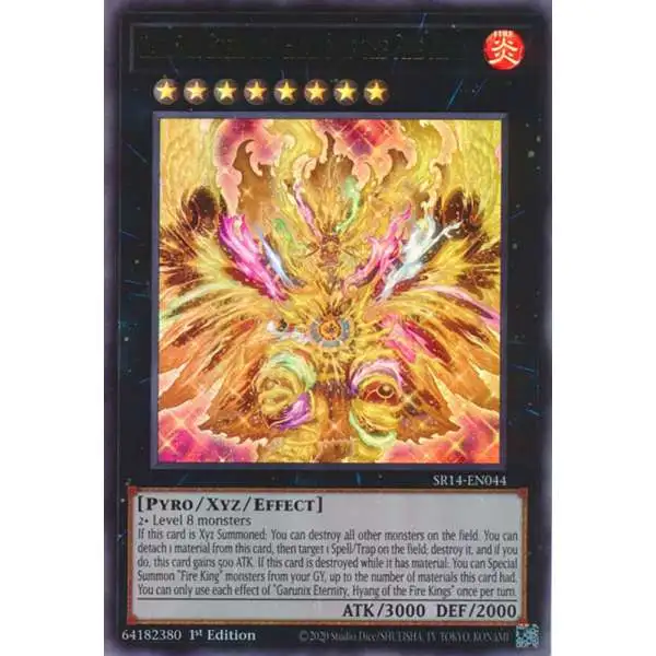 YuGiOh Structure Deck: Fire Kings Ultra Rare Garunix Eternity, Hyang of the Fire Kings SR14-EN044