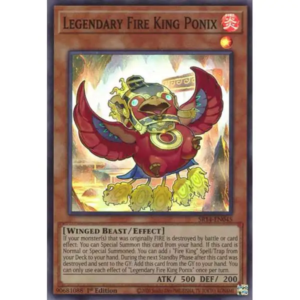 YuGiOh Structure Deck: Fire Kings Super Rare Legendary Fire King Ponix SR14-EN045