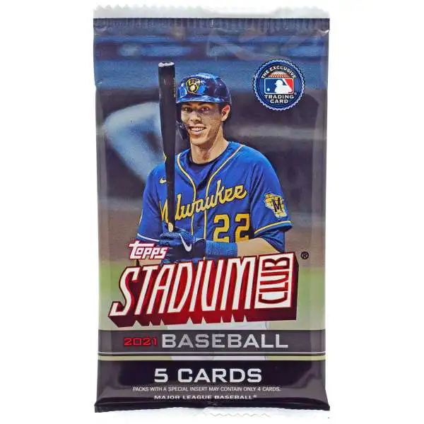 MLB Topps 2021 Stadium Club Baseball Trading Card HANGER Pack 5 Cards ...