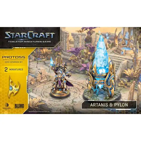 StarCraft Tabletop Miniatures Game Protoss - Artanis & Pylon Miniature Set (Pre-Order ships June)
