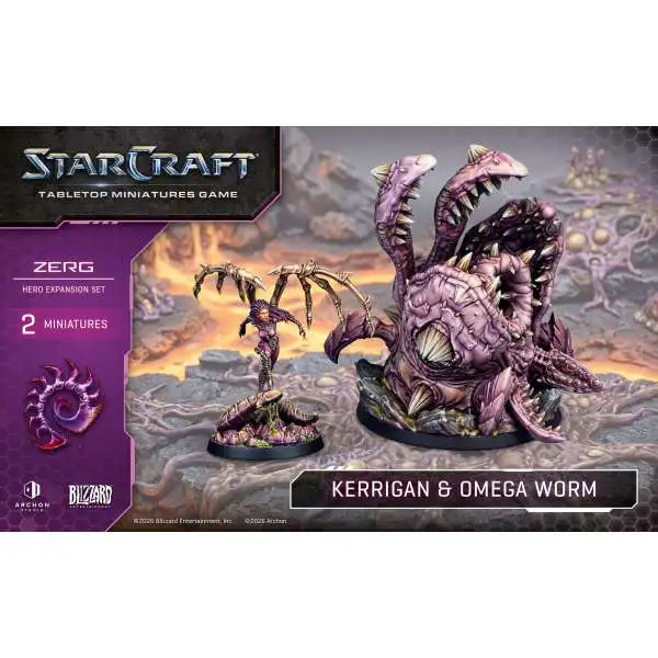 StarCraft Tabletop Miniatures Game Zerg - Kerrigan & Omega Worm Miniature Set (Pre-Order ships June)