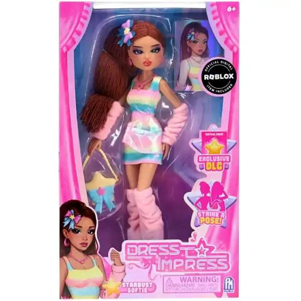 Roblox Dress to Impress Stardust Softie Exclusive 11.5 Doll Includes Exclusive DLC Code, Damaged Package PhatMojo - ToyWiz Roblox Dress to Impress Stardust Softie Exclusive 11.5 Doll Includes Exclusive DLC Code, Damaged Package PhatMojo - ToyWiz