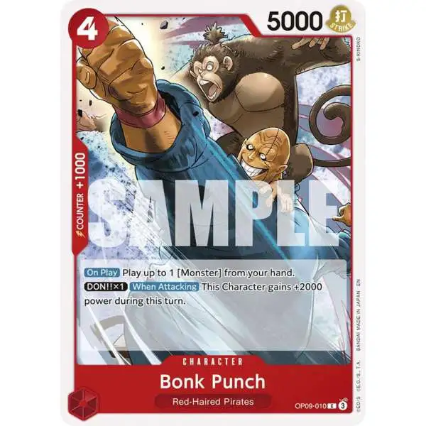 One Piece Trading Card Game Starter Deck 23: RED Shanks Common Bonk Punch OP09-010 [Reprint]