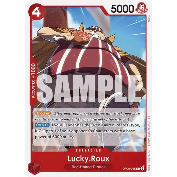 One Piece Trading Card Game Starter Deck 23: RED Shanks Rare Lucky.Roux OP09-015 [Reprint]