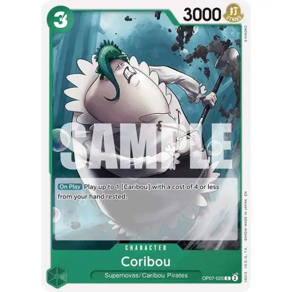 One Piece Trading Card Game Starter Deck 24: GREEN Jewelry Bonney Common Coribou OP07-025 [Reprint]
