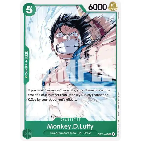 One Piece Trading Card Game Starter Deck 24: GREEN Jewelry Bonney Uncommon Monkey.D.Luffy OP07-033 [Reprint]