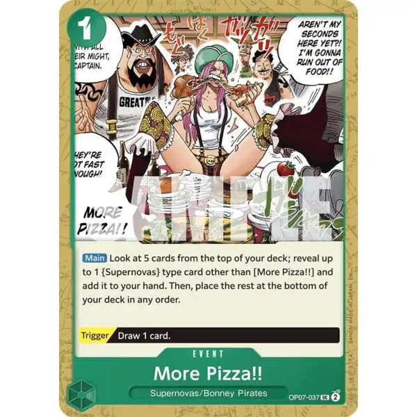 One Piece Trading Card Game Starter Deck 24: GREEN Jewelry Bonney Uncommon More Pizza!! OP07-037 [Reprint]