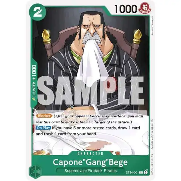 One Piece Trading Card Game Starter Deck 24: GREEN Jewelry Bonney Common CaponeGangBege ST24-001