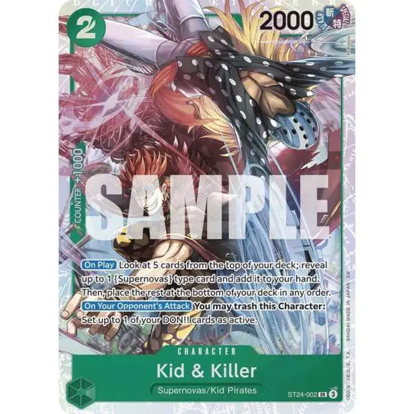 One Piece Trading Card Game Starter Deck 24: GREEN Jewelry Bonney Super Rare Kid &amp; Killer ST24-002