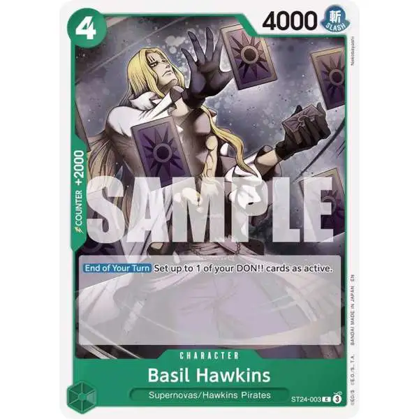 One Piece Trading Card Game Starter Deck 24: GREEN Jewelry Bonney Common Basil Hawkins ST24-003