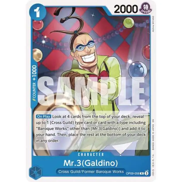 One Piece Trading Card Game Starter Deck 25: BLUE Buggy Rare Mr.3 OP09-056 [Galdino Reprint]