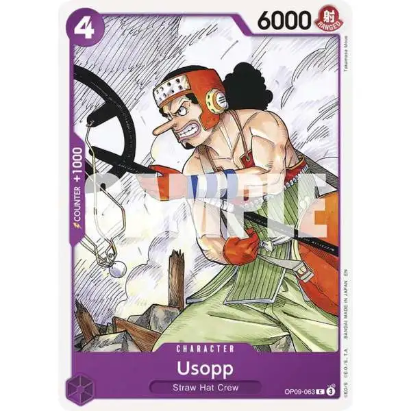 One Piece Trading Card Game Starter Deck 26: PURPLE/BLACK Monkey.D.Luffy Common Usopp OP09-063 [Reprint]