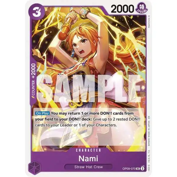 One Piece Trading Card Game Starter Deck 26: PURPLE/BLACK Monkey.D.Luffy Uncommon Nami OP09-070 [Reprint]