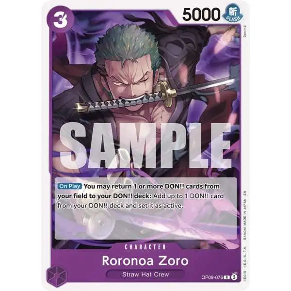 One Piece Trading Card Game Starter Deck 26: PURPLE/BLACK Monkey.D.Luffy Rare Roronoa Zoro OP09-076 [Reprint]