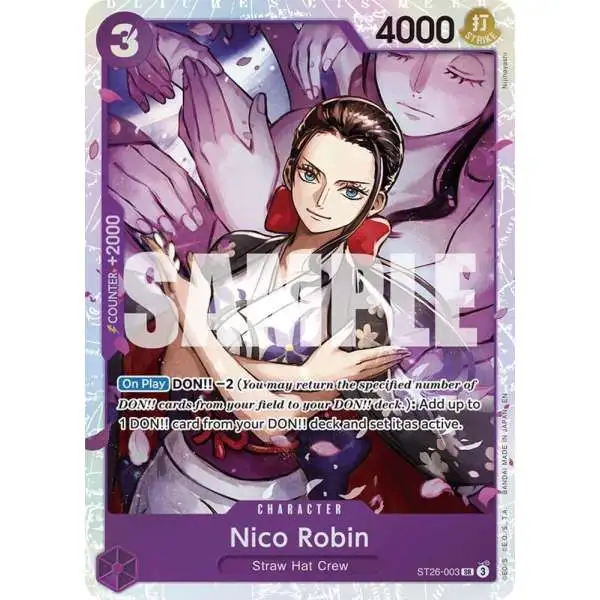 One Piece Trading Card Game Starter Deck 26: PURPLE/BLACK Monkey.D.Luffy Super Rare Nico Robin ST26-003